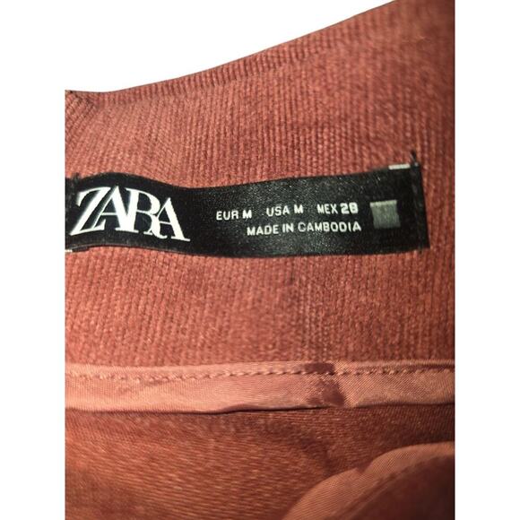 Zara Draped Corduroy Ruched Mini Skirt Size Medium - Picture 2 of 4